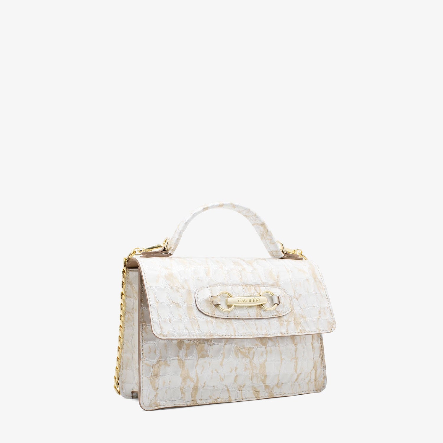 Cavalinho Gallop Patent Leather Handbag SKU 18170517.31 #color_beige / white