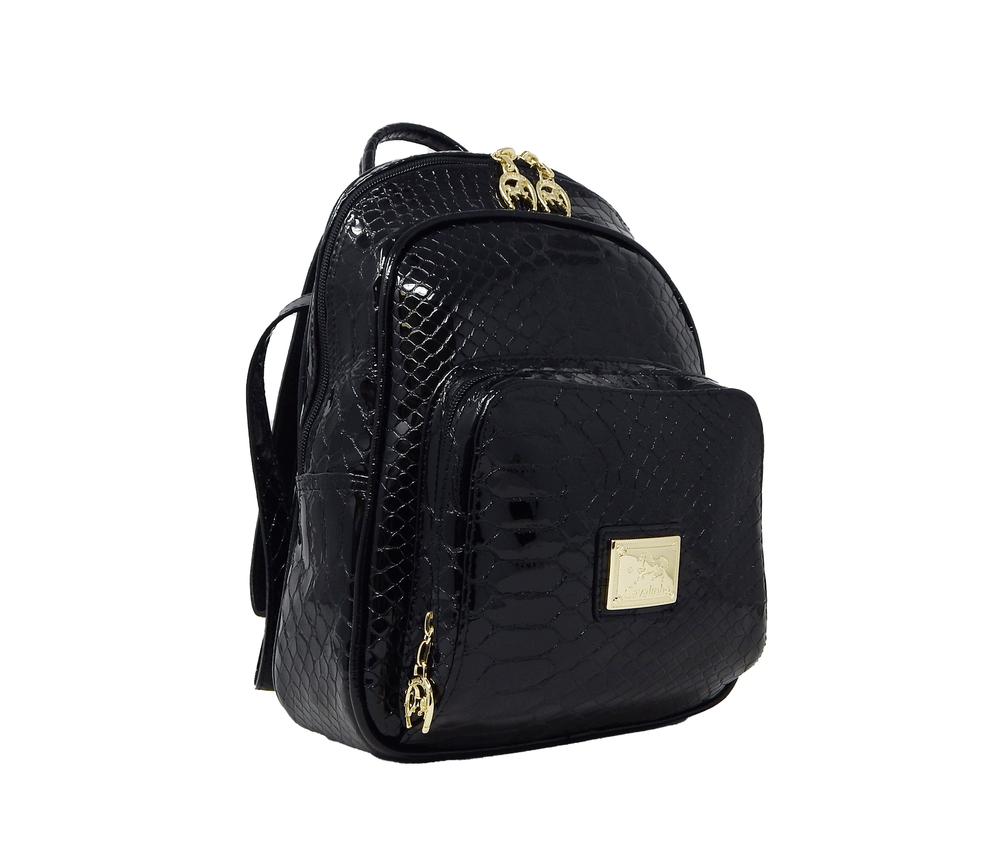 #color_ Black | Cavalinho Gallop Patent Leather Backpack - Black - 18170525.01_2