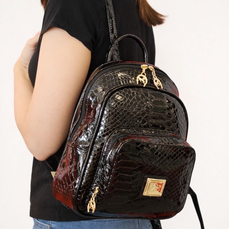 Cavalinho Gallop Patent Leather Backpack SKU 18170525.01 #color_black
