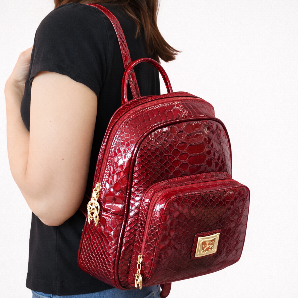 Cavalinho Gallop Patent Leather Backpack SKU 18170525.04 #color_red