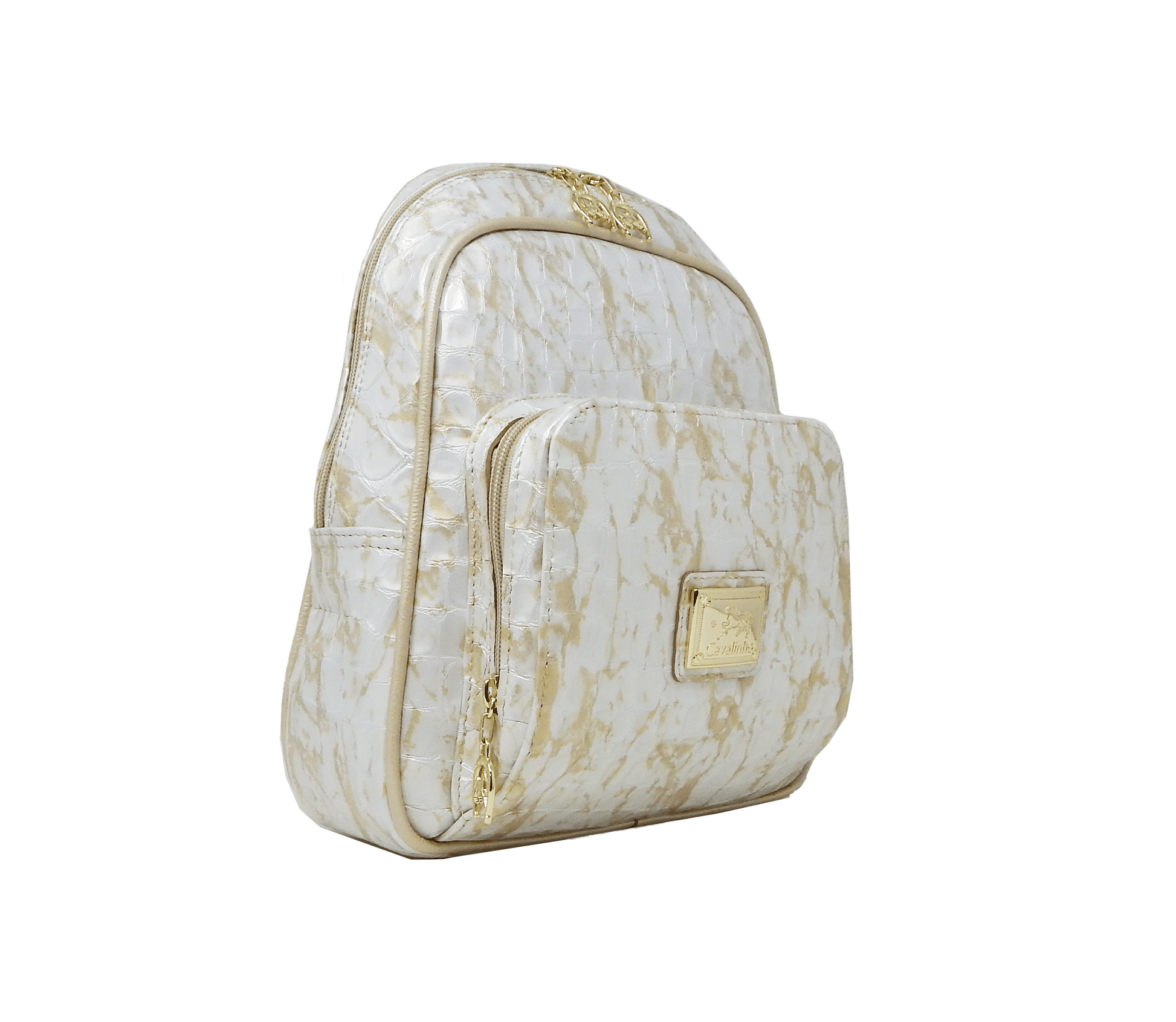 #color_ Beige White | Cavalinho Gallop Patent Leather Backpack - Beige White - 18170525.31_2