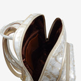 Cavalinho Gallop Beige Patent Leather Backpack Purse SKU 18170525.31 #color_beige / white, black, red