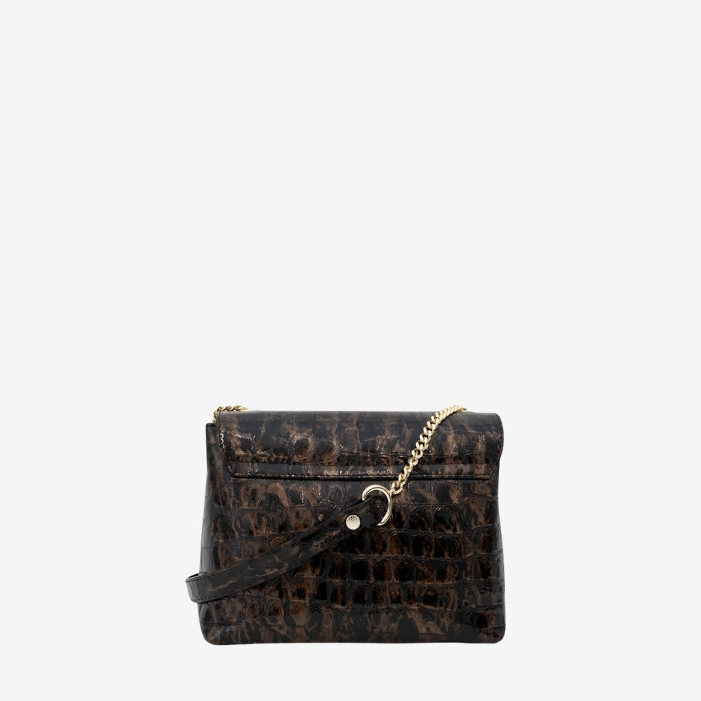 Cavalinho Gallop Patent Leather Shoulder Bag SKU 18170536.19 #color_black / brown