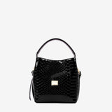 Cavalinho Gallop Black Patent Leather Bucket Bag SKU 18170591.01 #color_black