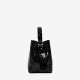 Cavalinho Gallop Black Patent Leather Bucket Bag SKU 18170591.01 #color_black