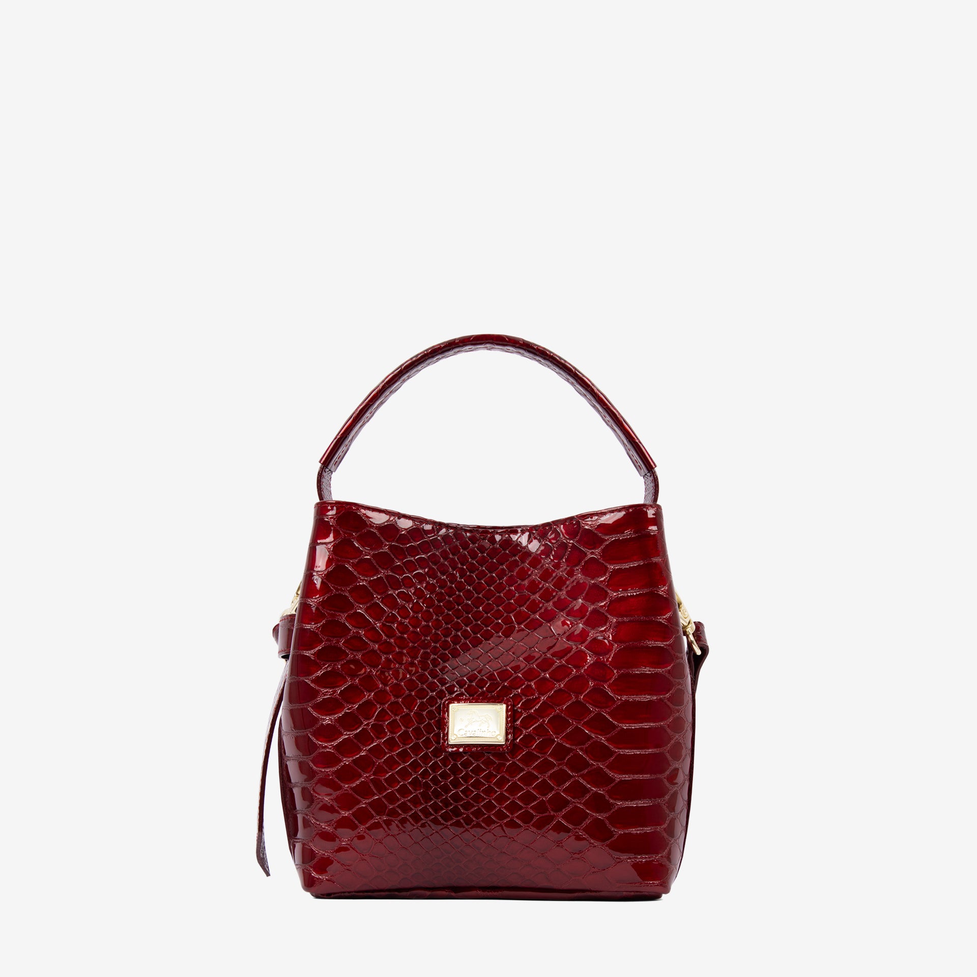 Cavalinho Gallop Red Patent Leather Bucket Bag SKU 18170591.04 #color_red