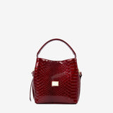 Cavalinho Gallop Red Patent Leather Bucket Bag SKU 18170591.04 #color_red