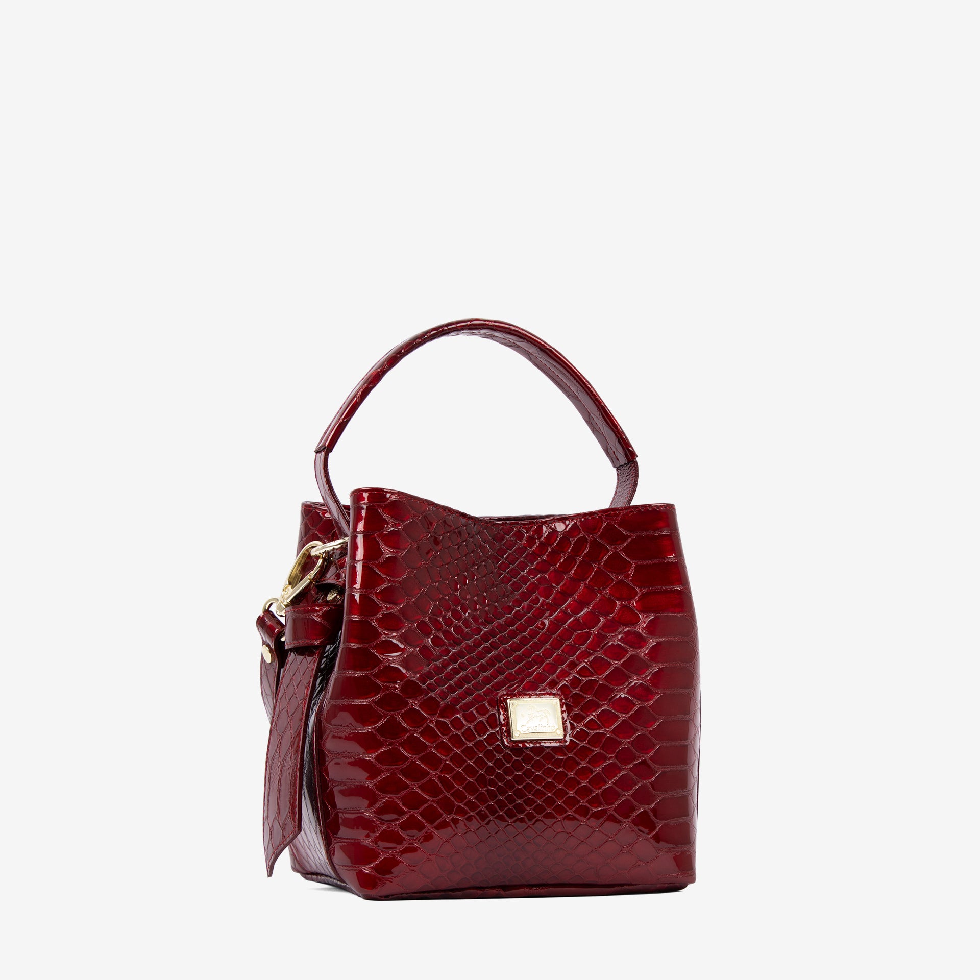 Cavalinho Gallop Red Patent Leather Bucket Bag SKU 18170591.04 #color_red