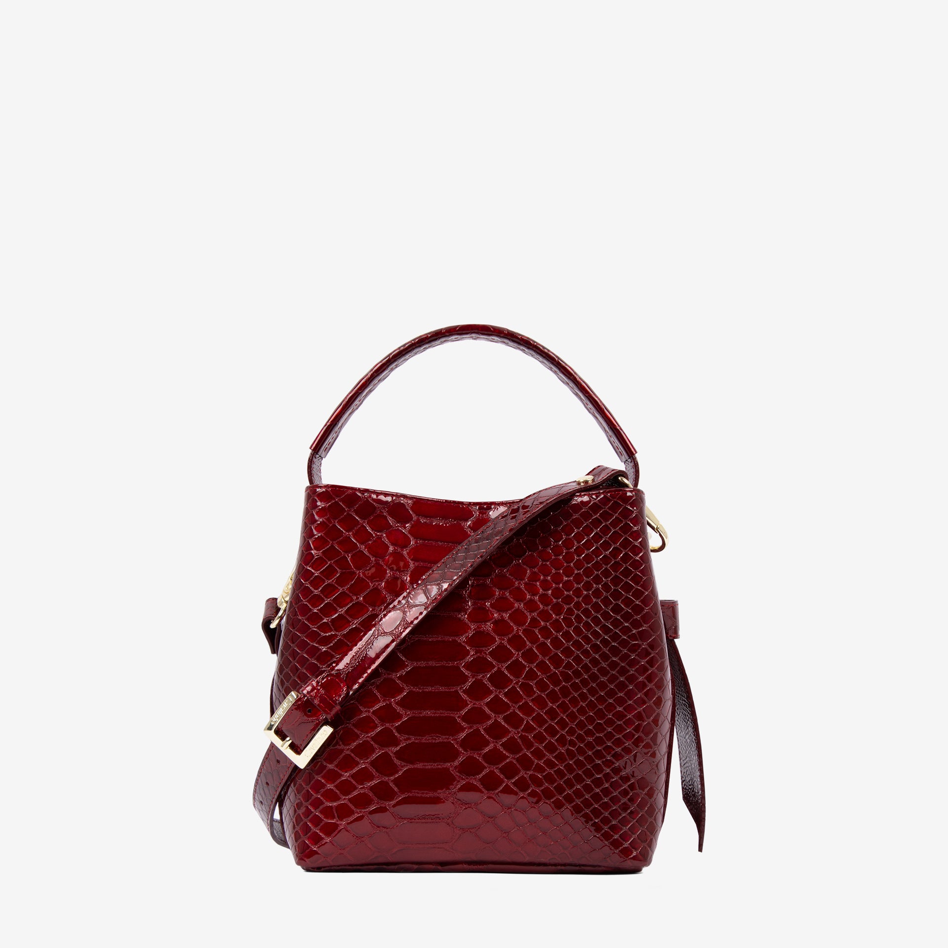 Cavalinho Gallop Red Patent Leather Bucket Bag SKU 18170591.04 #color_red