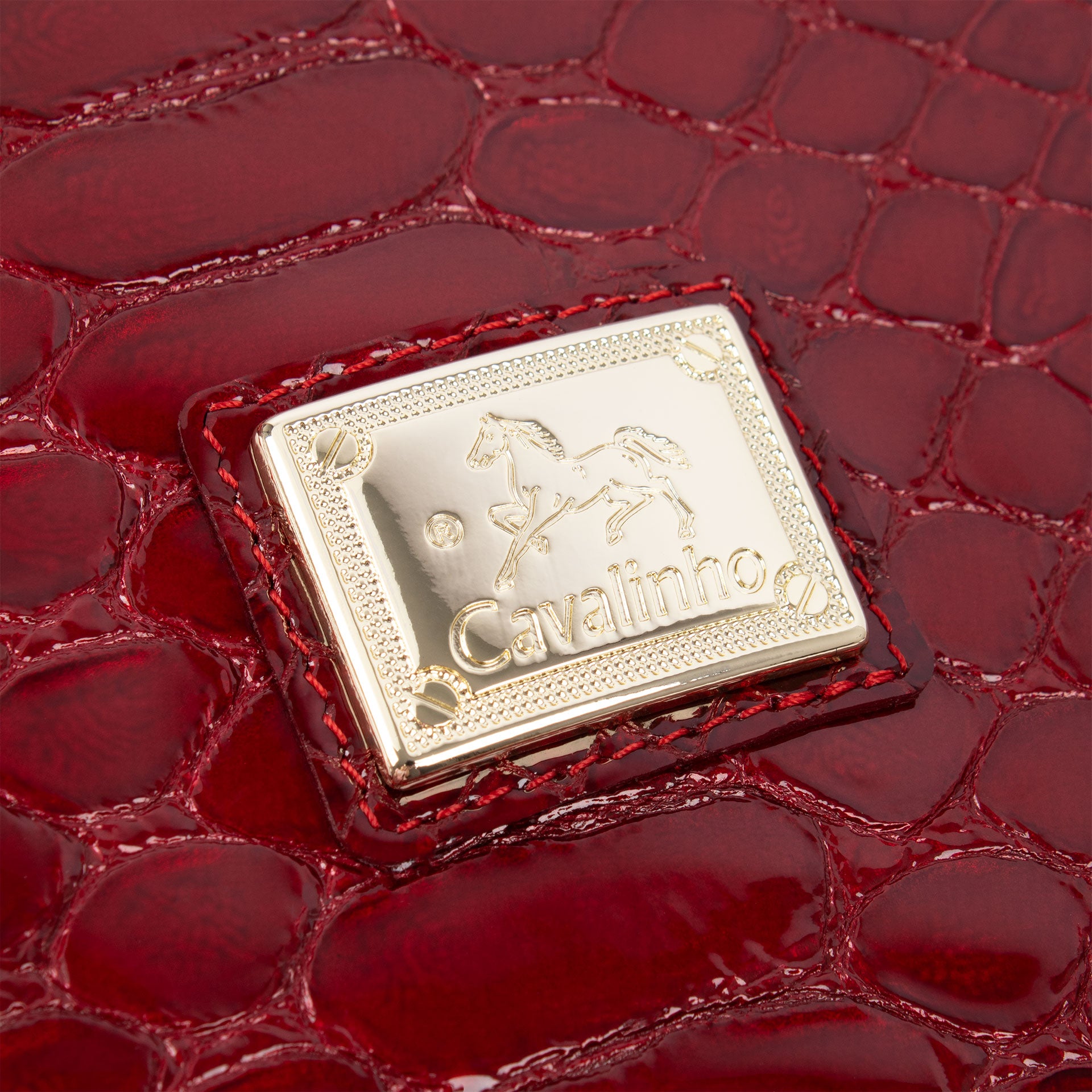 Cavalinho Gallop Red Patent Leather Bucket Bag SKU 18170591.04 #color_red