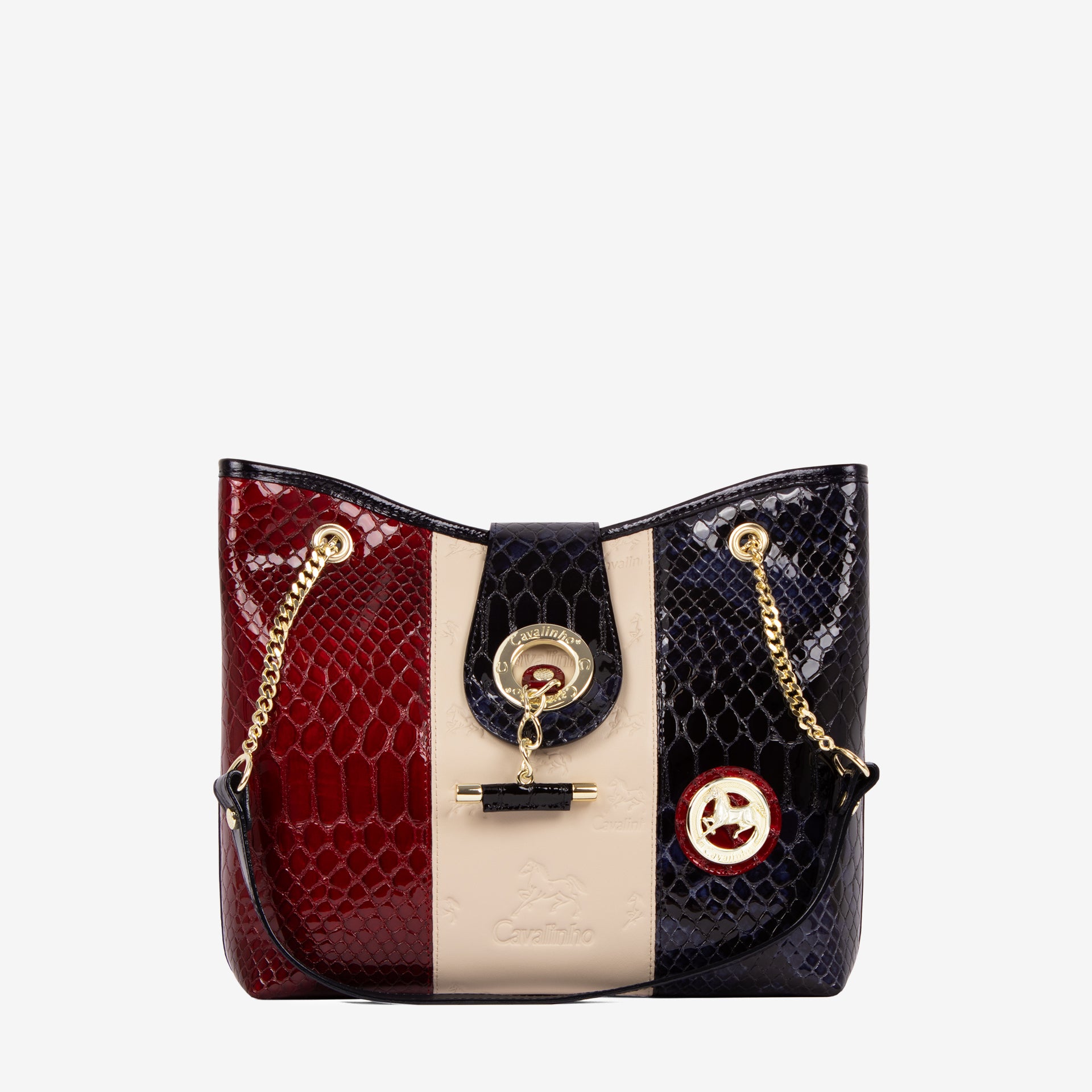 Cavalinho Honor Shoulder Bag for Women SKU 18190258.22 #color_red / beige / navy