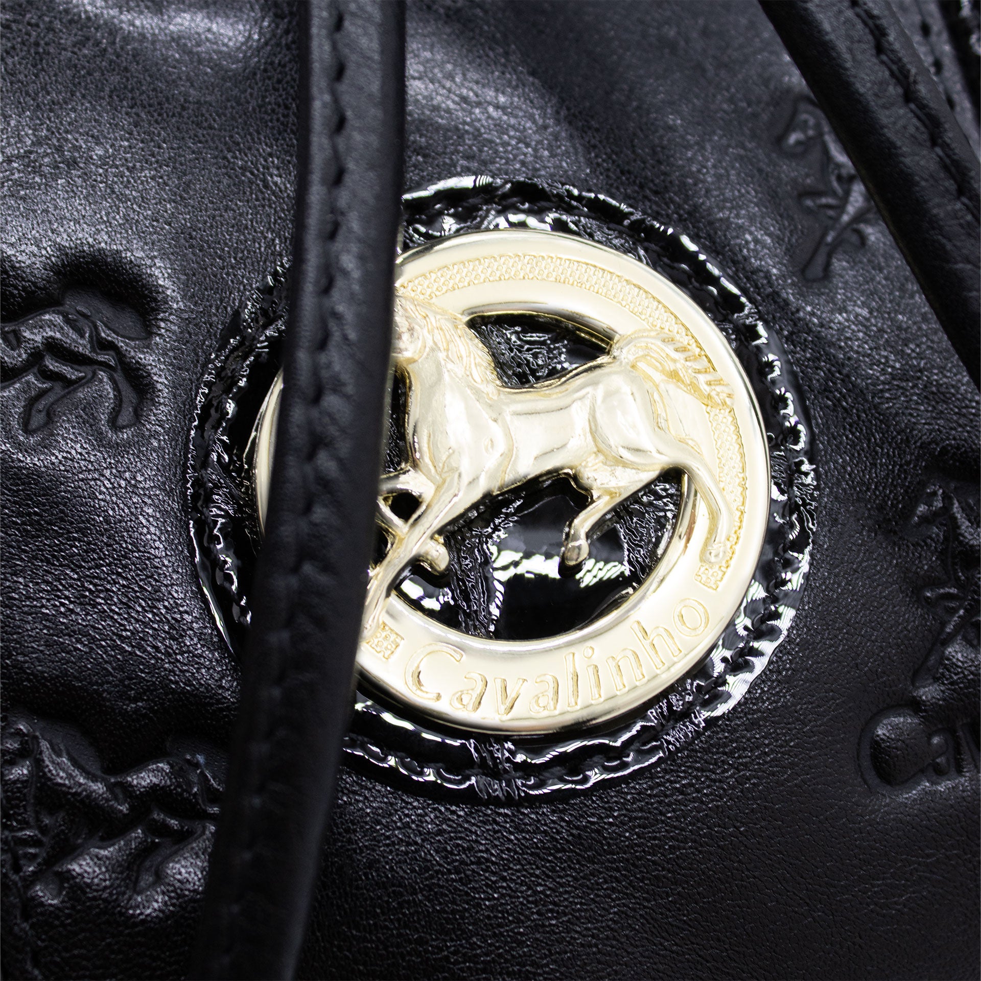 Cavalinho Honor Black Bucket Handbag with Drawstring Closure SKU 18190360.01 #color_Black