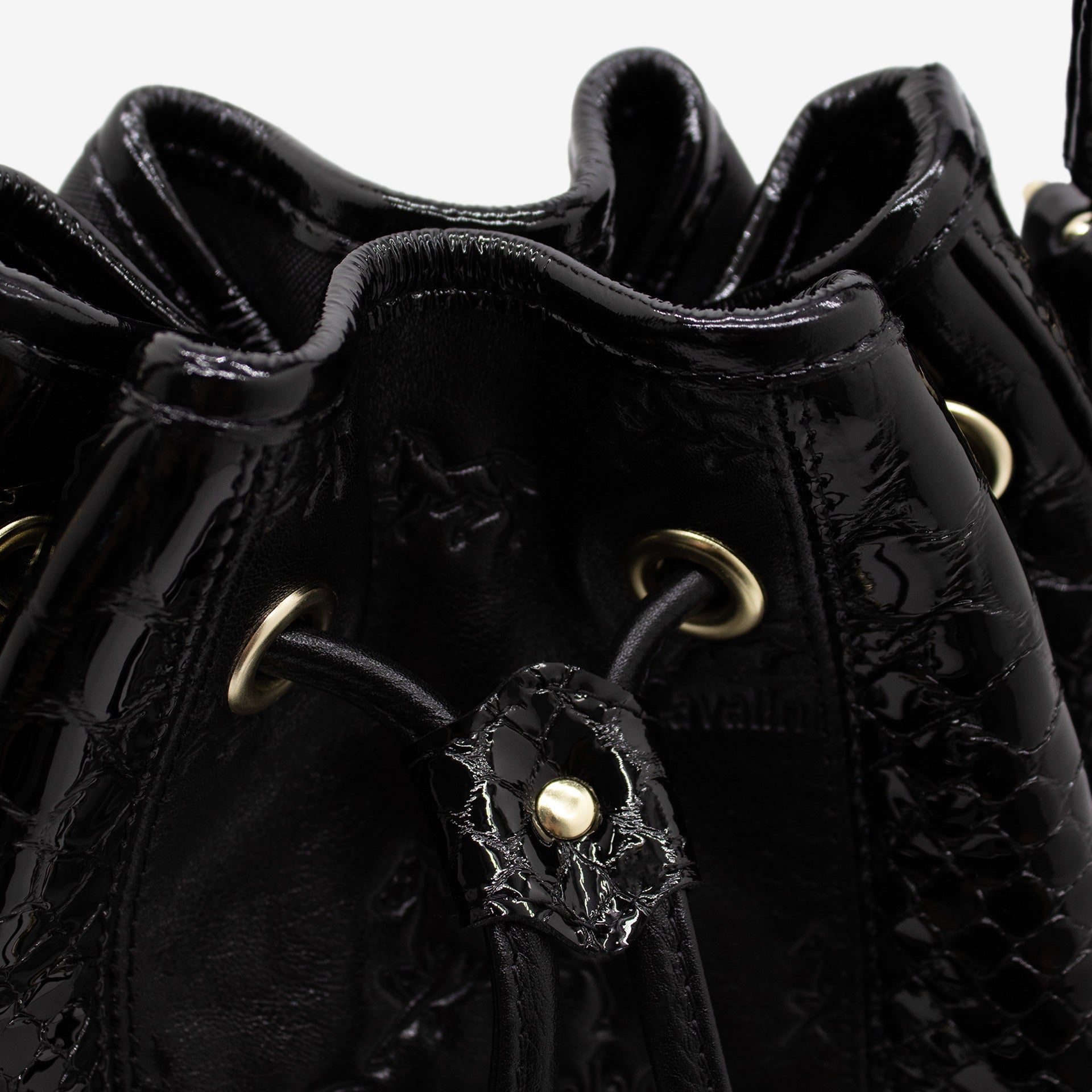 Cavalinho Honor Black Bucket Handbag with Drawstring Closure SKU 18190360.01 #color_Black