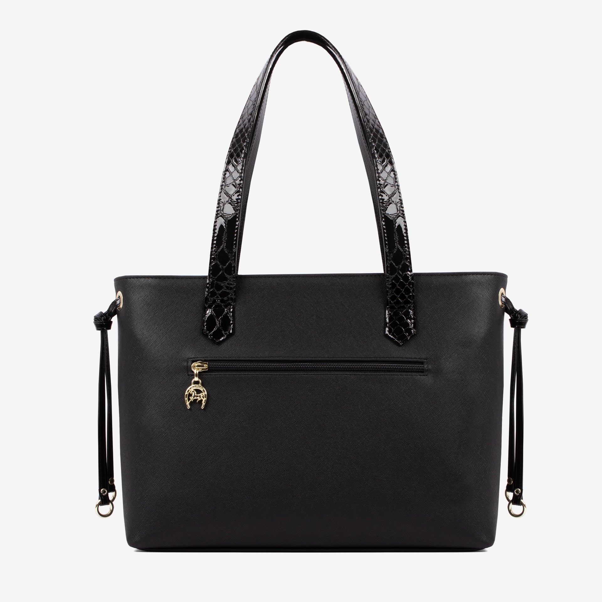 Cavalinho Honor Large Tote Shoulder Bag with Tassel Details SKU 18190578.01 #color_black