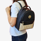 Cavalinho Grace Navy Beige Backpack Purse for Women SKU 18250207.22 #color_Navy / Beige