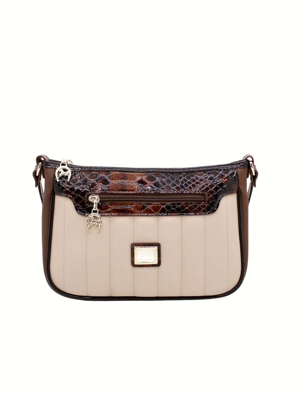 Cavalinho Grace Shoulder Bag SKU 18250435.34 #color_Saddlebrown / beige