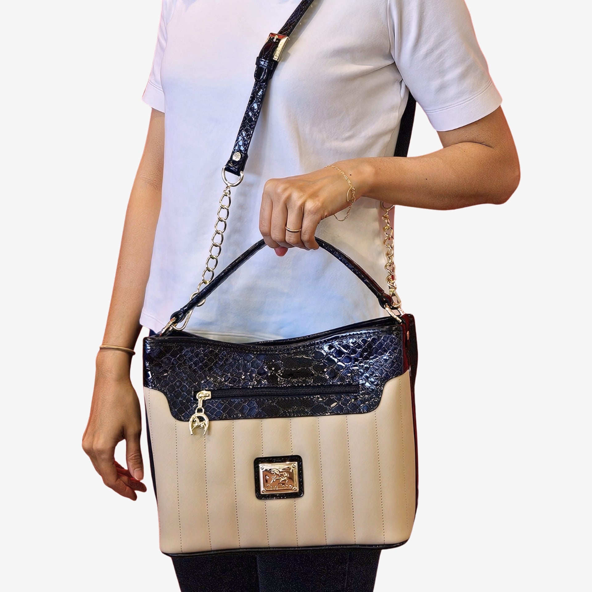 Cavalinho Grace Handbag SKU 18250470.22 #color_Navy / Beige