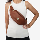 Cavalinho Muse Brown Leather Sling Bag for Women SKU 18300219.13 #color_saddlebrown