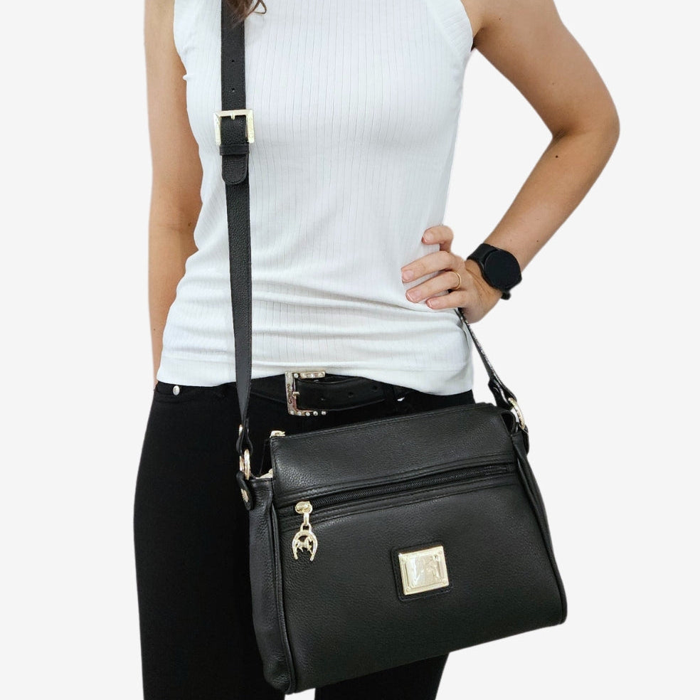 Cavalinho Muse Leather Crossbody Bag SKU 18300373.01 #color_Black