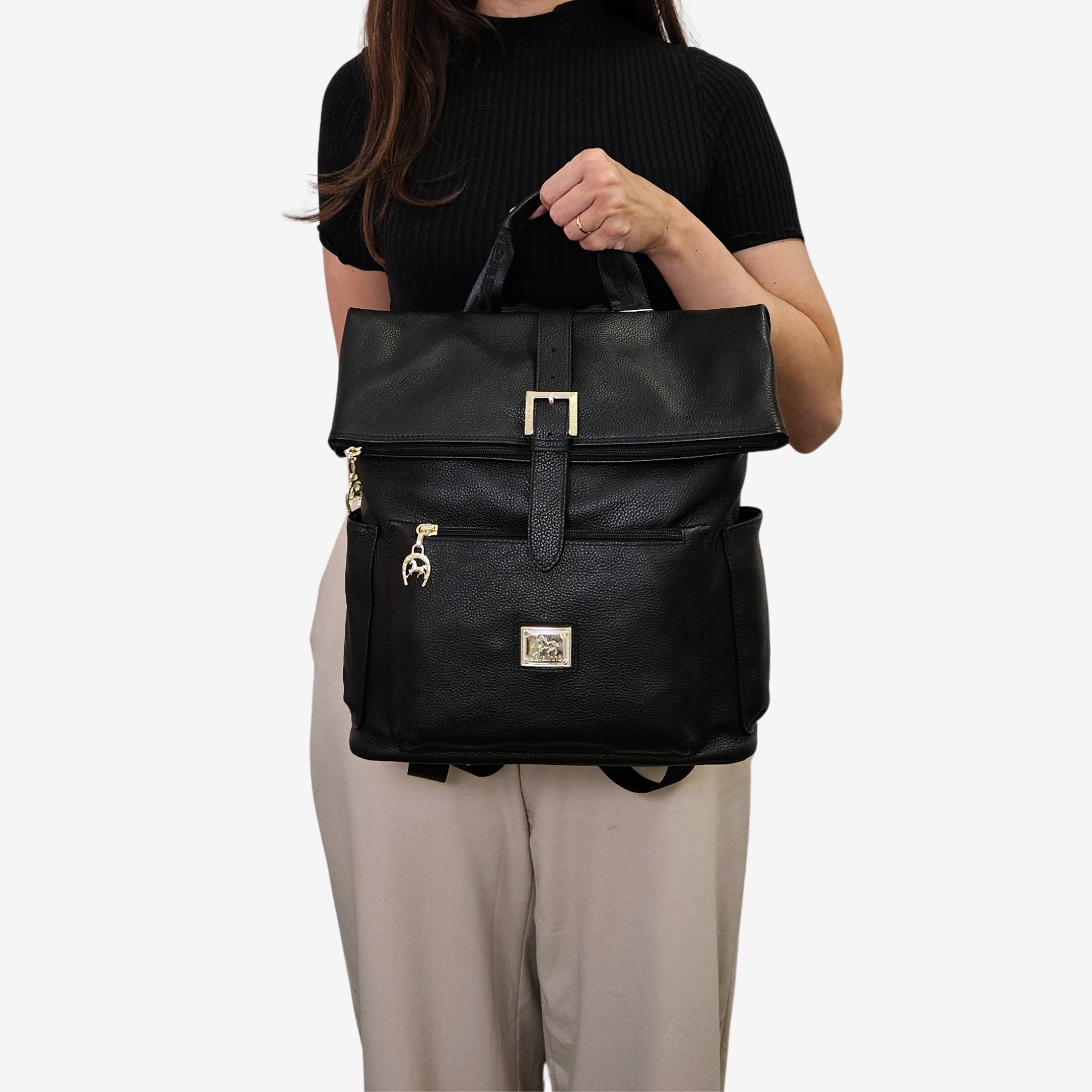 Cavalinho Muse Black Leather Backpack SKU 18300415.01 #color_Black