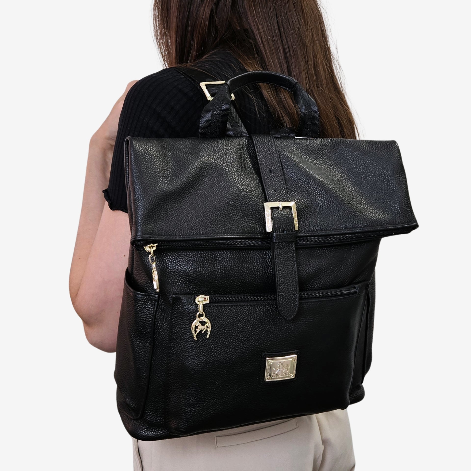 Cavalinho Muse Black Leather Backpack SKU 18300415.01 #color_Black