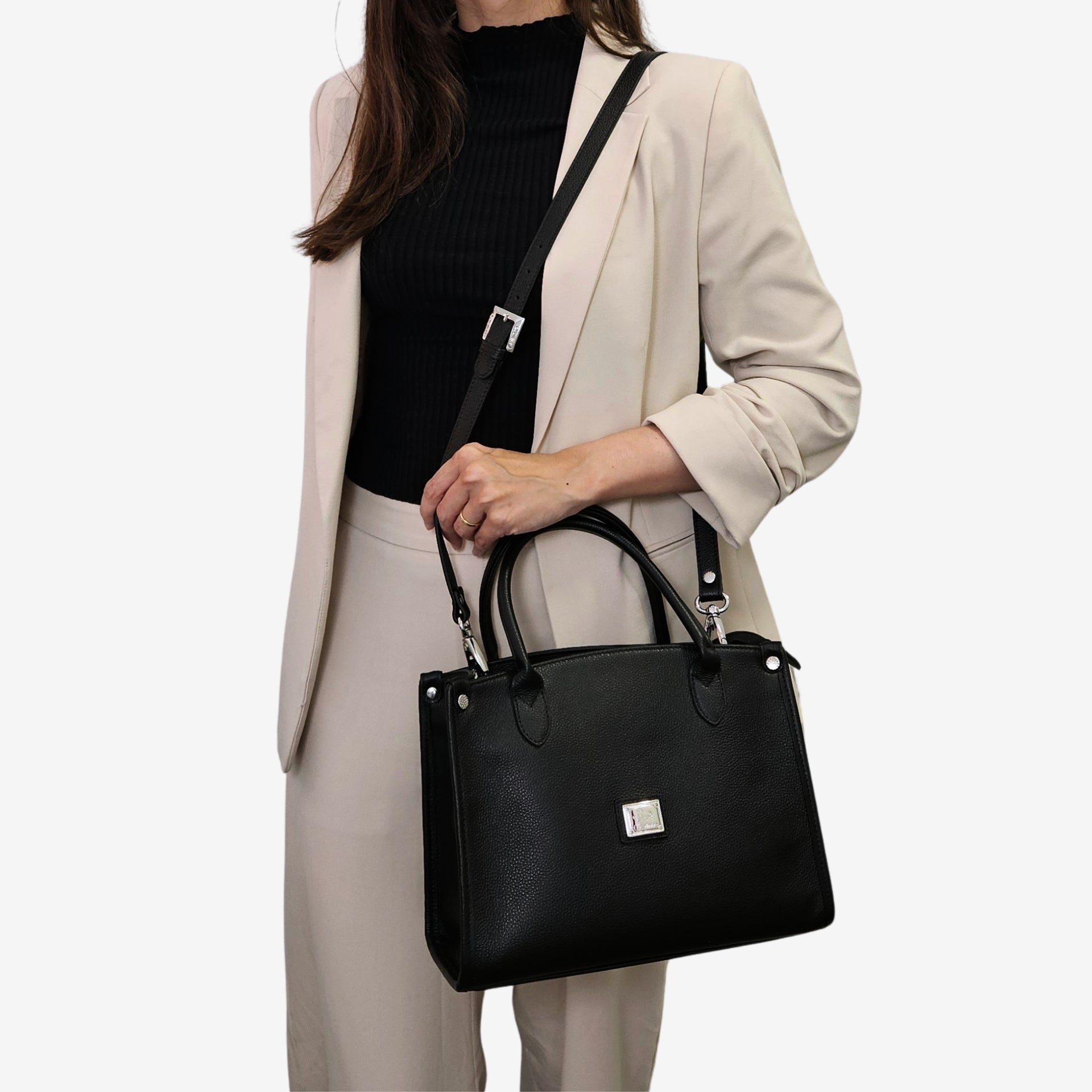 Cavalinho Muse Black Leather Handbag SKU 18300480.01.S. #color_black 