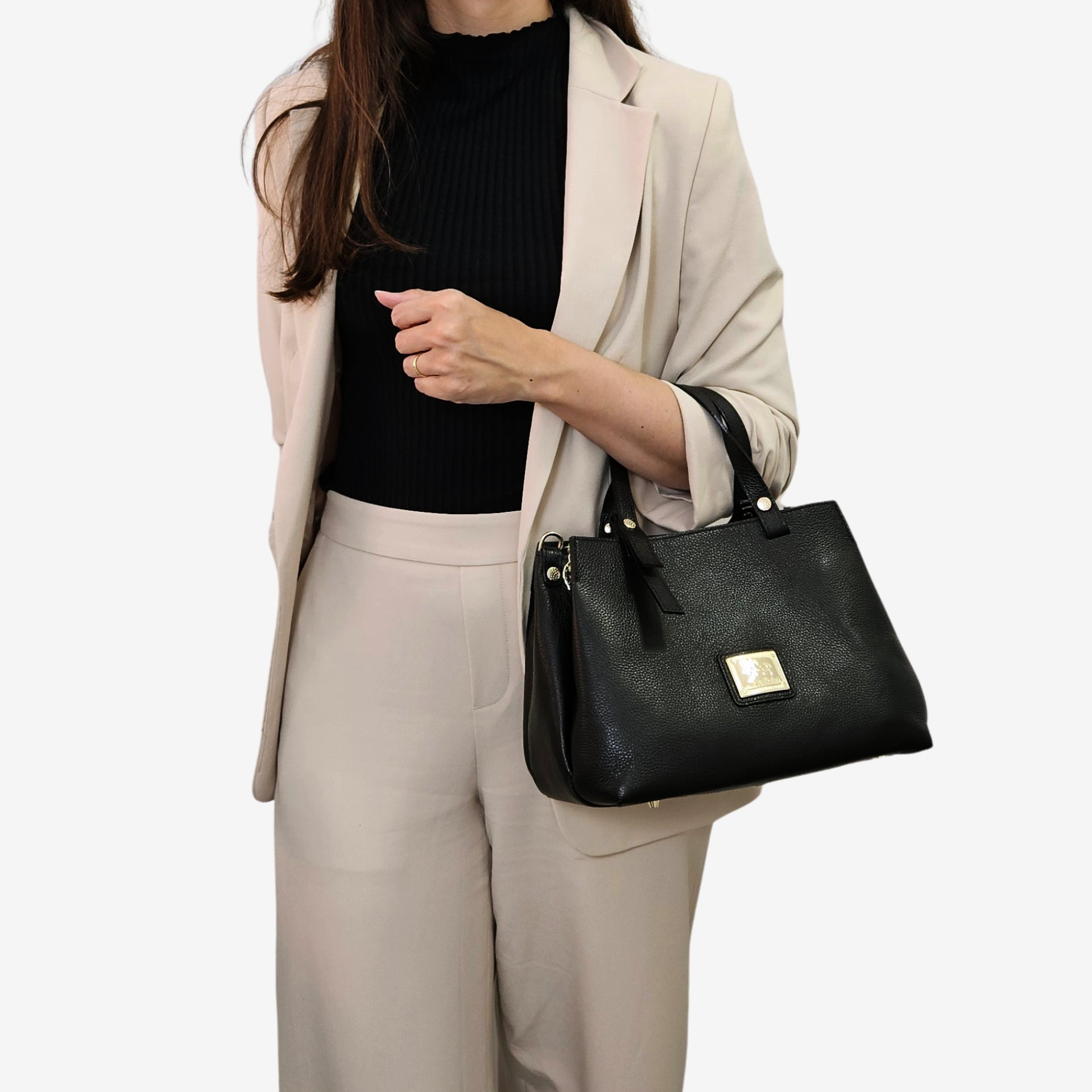 Cavalinho Muse Black Leather Handbag SKU 18300490.01 #color_Black