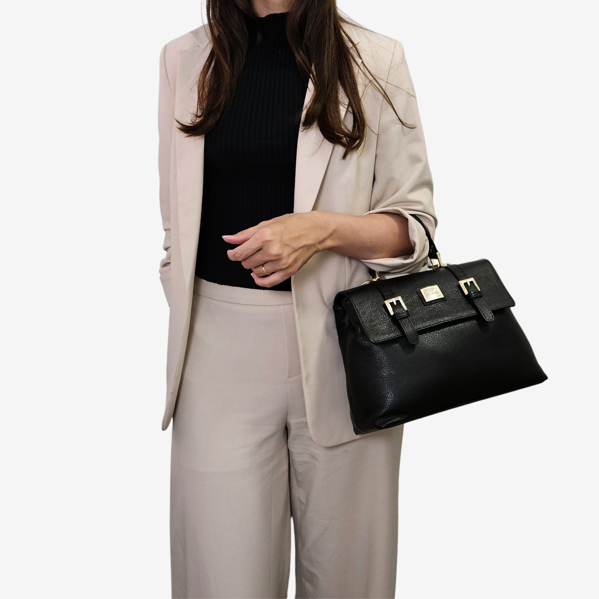 Cavalinho Muse Trapezoid Black Leather Handbag SKU 18300508.01 #color_black