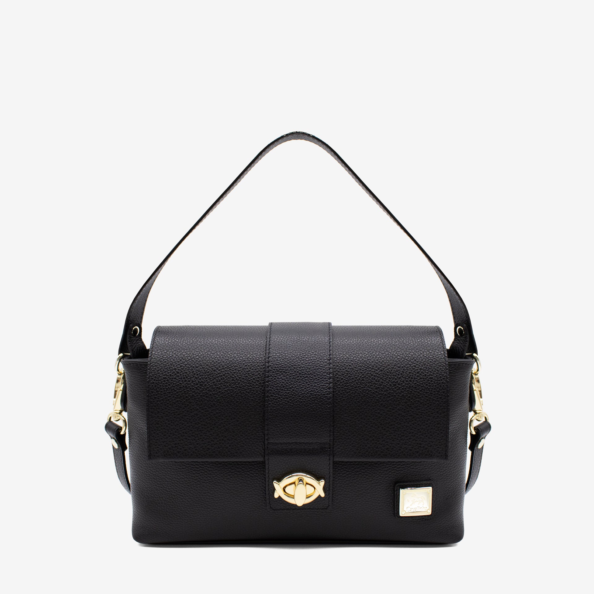 Cavalinho Muse Black Leather Handbag SKU 18300514.01 #color_Black