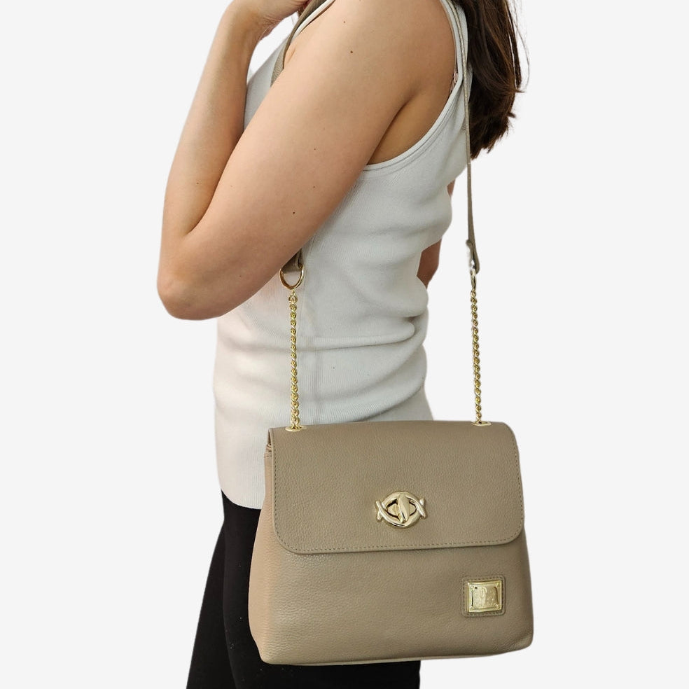 Cavalinho Muse Leather Shoulder Bag SKU 18300536.31 #color_lightsand