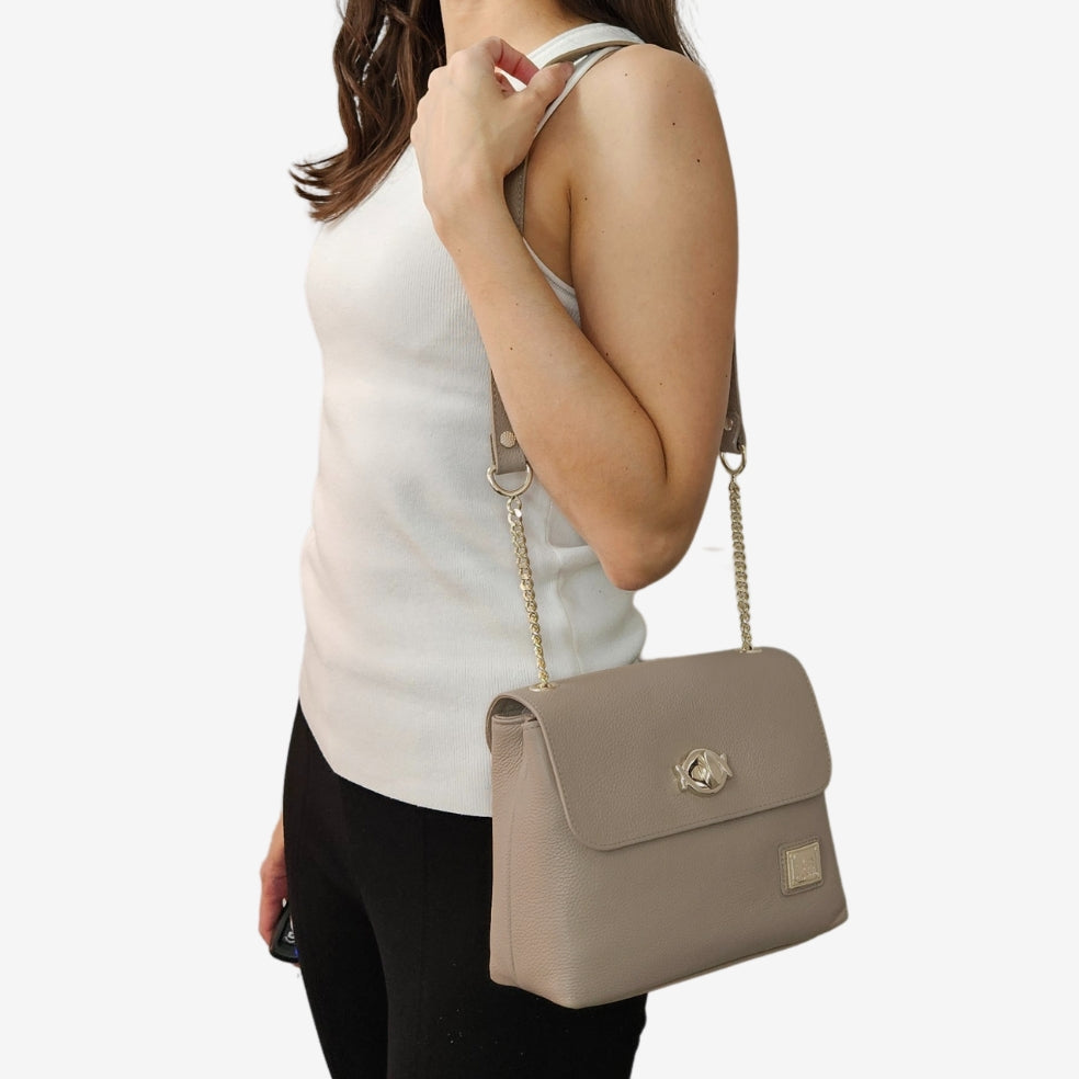 Cavalinho Muse Leather Shoulder Bag SKU 18300536.31 #color_lightsand