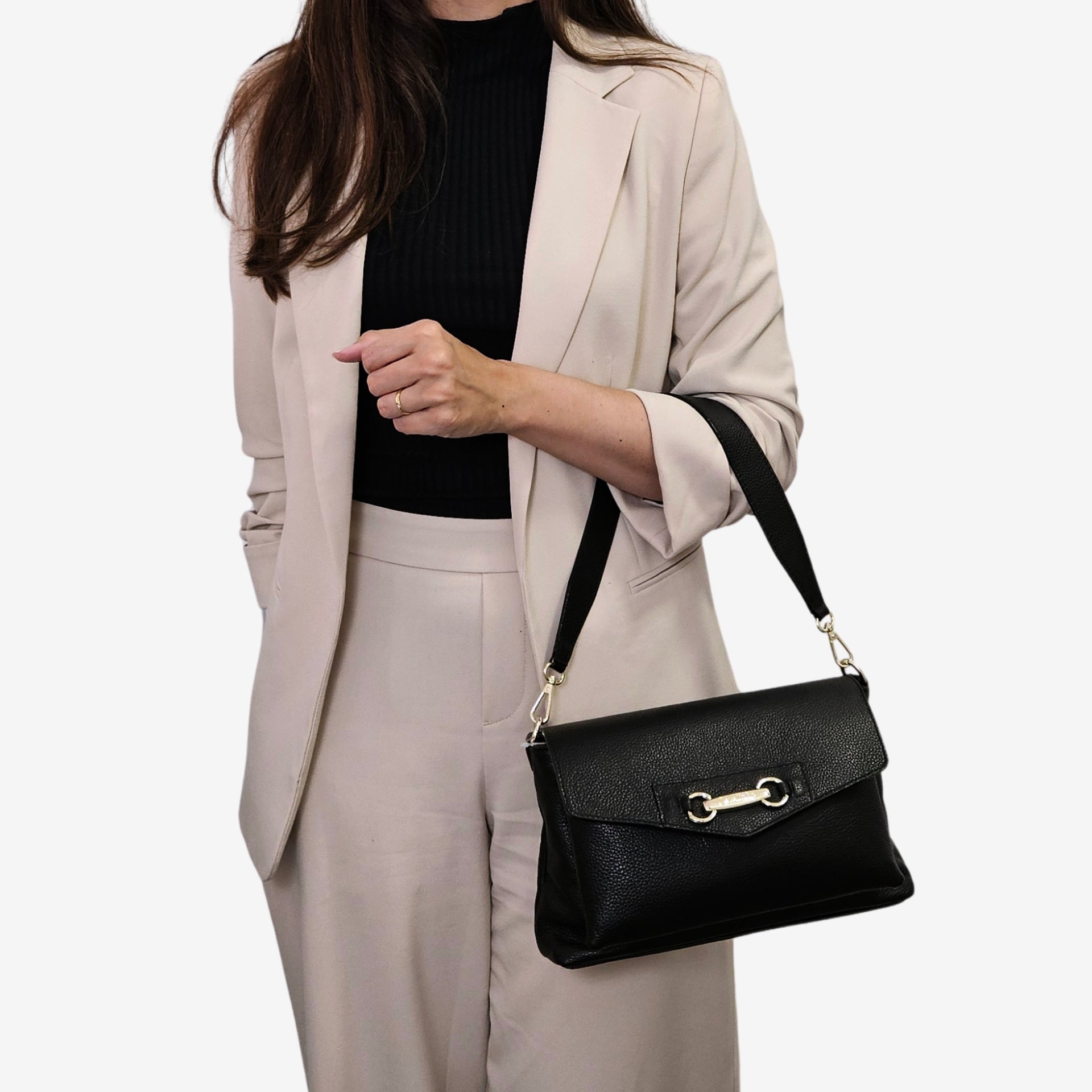 Cavalinho Muse Black Leather Handbag Clutch SKU 18300546.01 #color_black