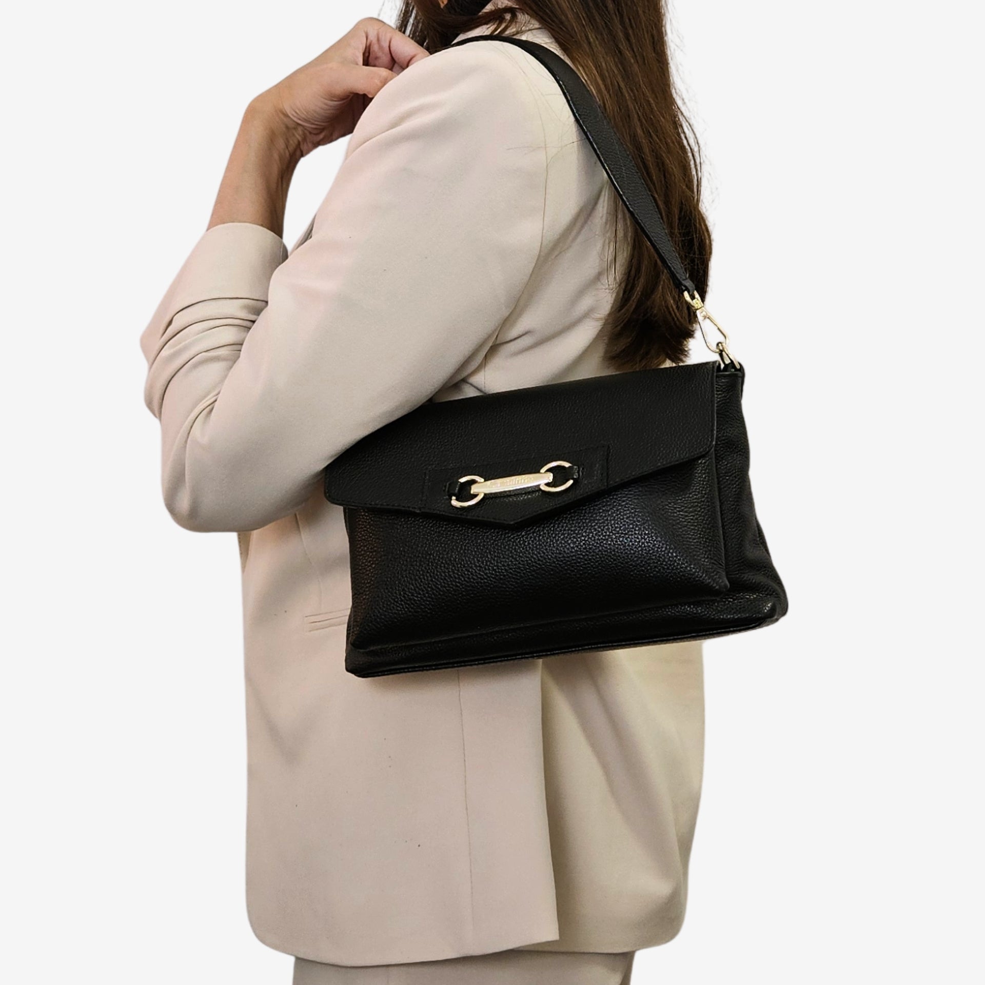Cavalinho Muse Black Leather Handbag Clutch SKU 18300546.01 #color_black