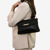 Cavalinho Muse Black Leather Handbag Clutch SKU 18300546.01 #color_black