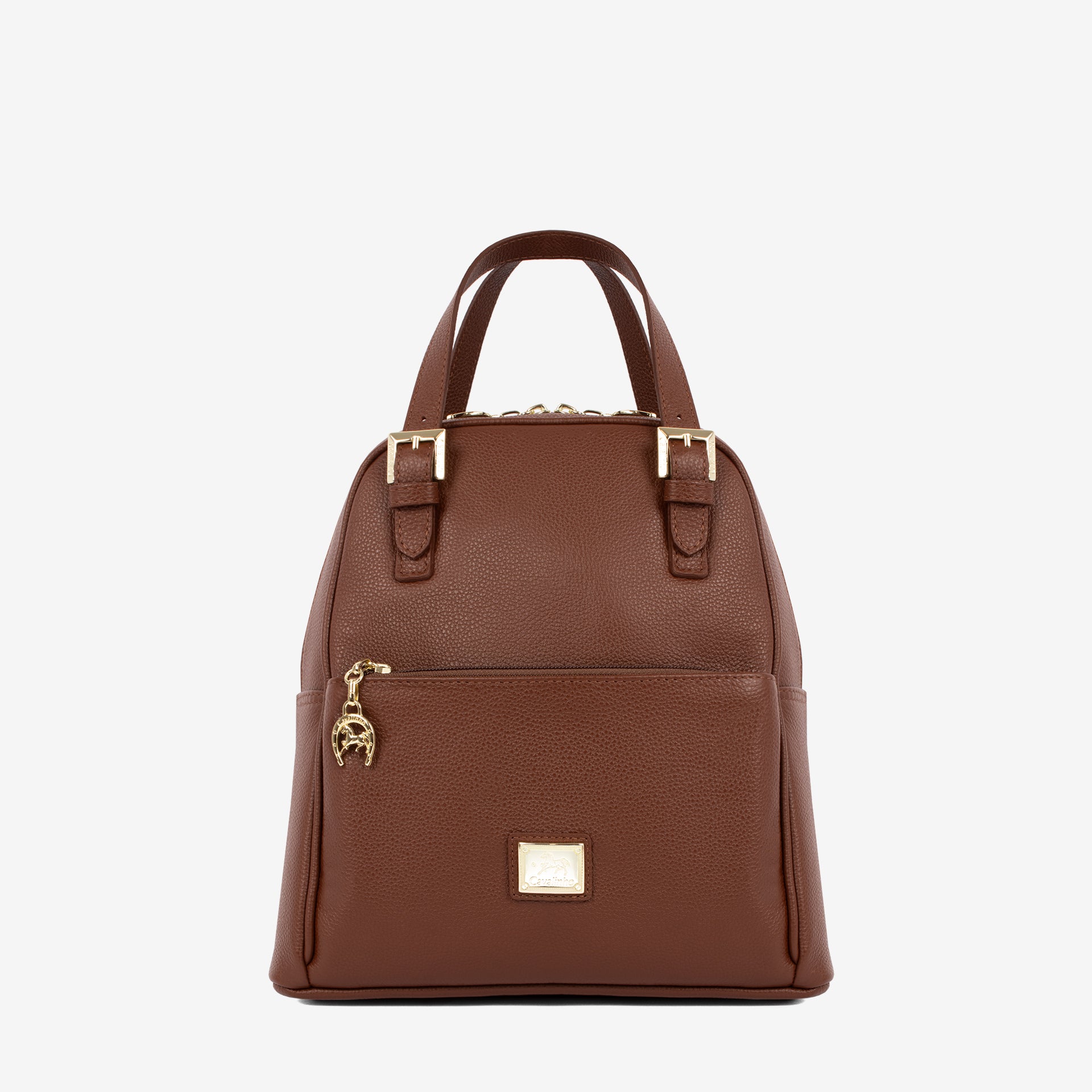 Cavalinho Muse Brown Leather Backpack for Women SKU 18300548.13 #color_saddlebrown