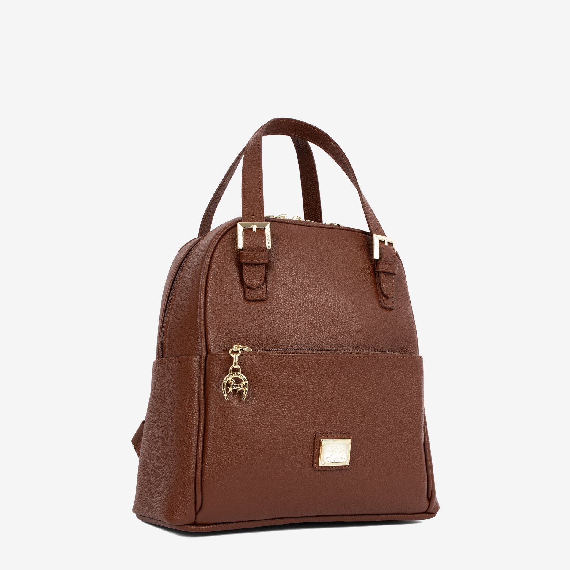 Cavalinho Muse Brown Leather Backpack for Women SKU 18300548.13 #color_saddlebrown