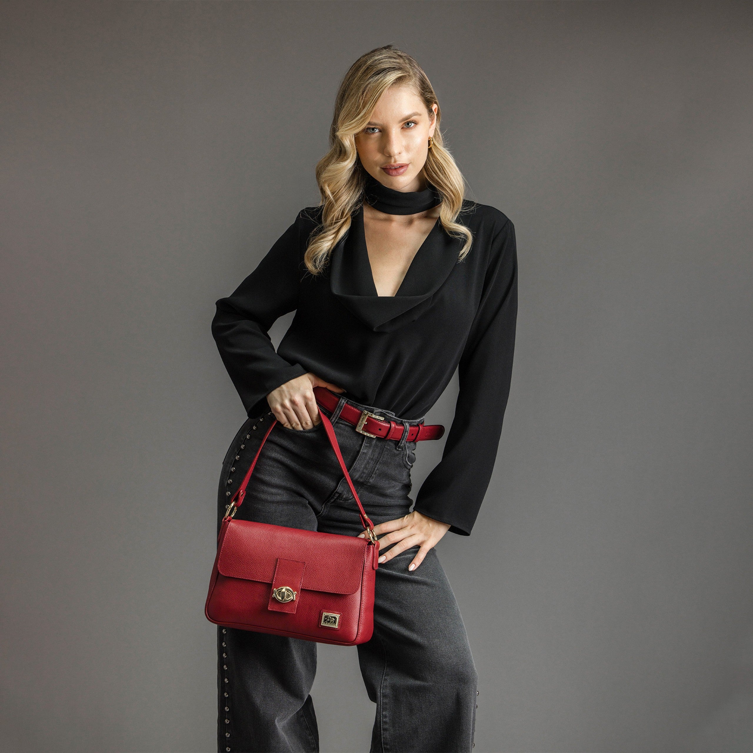 Cavalinho Muse Leather Handbag SKU 18300556.15 #color_burgundy