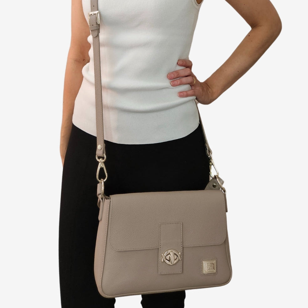 Cavalinho Muse Leather Handbag SKU 18300556.31 #color_lightsand, beige, black