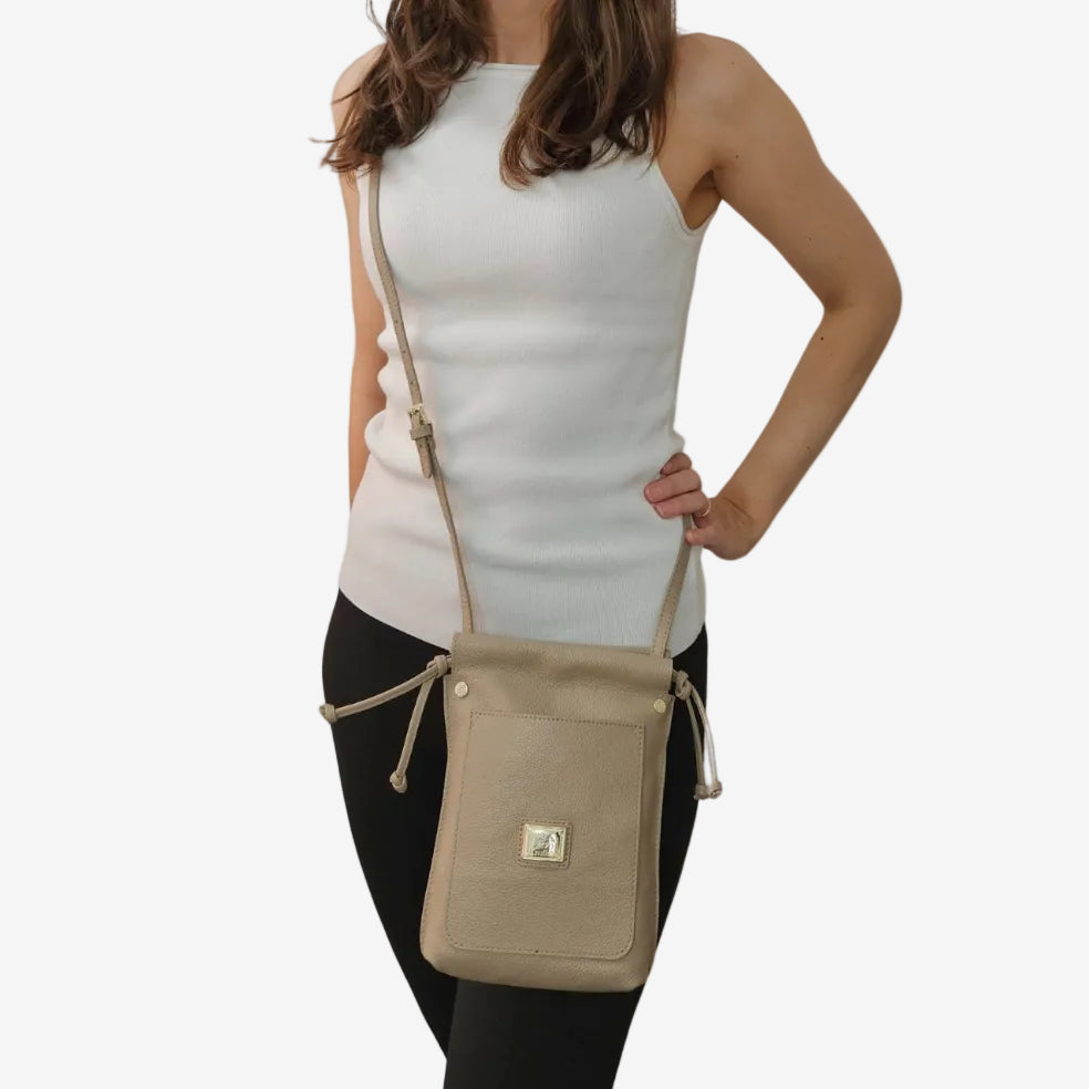 Cavalinho Muse Small Leather Crossbody Bag SKU 18300561.31 #color_lightsand