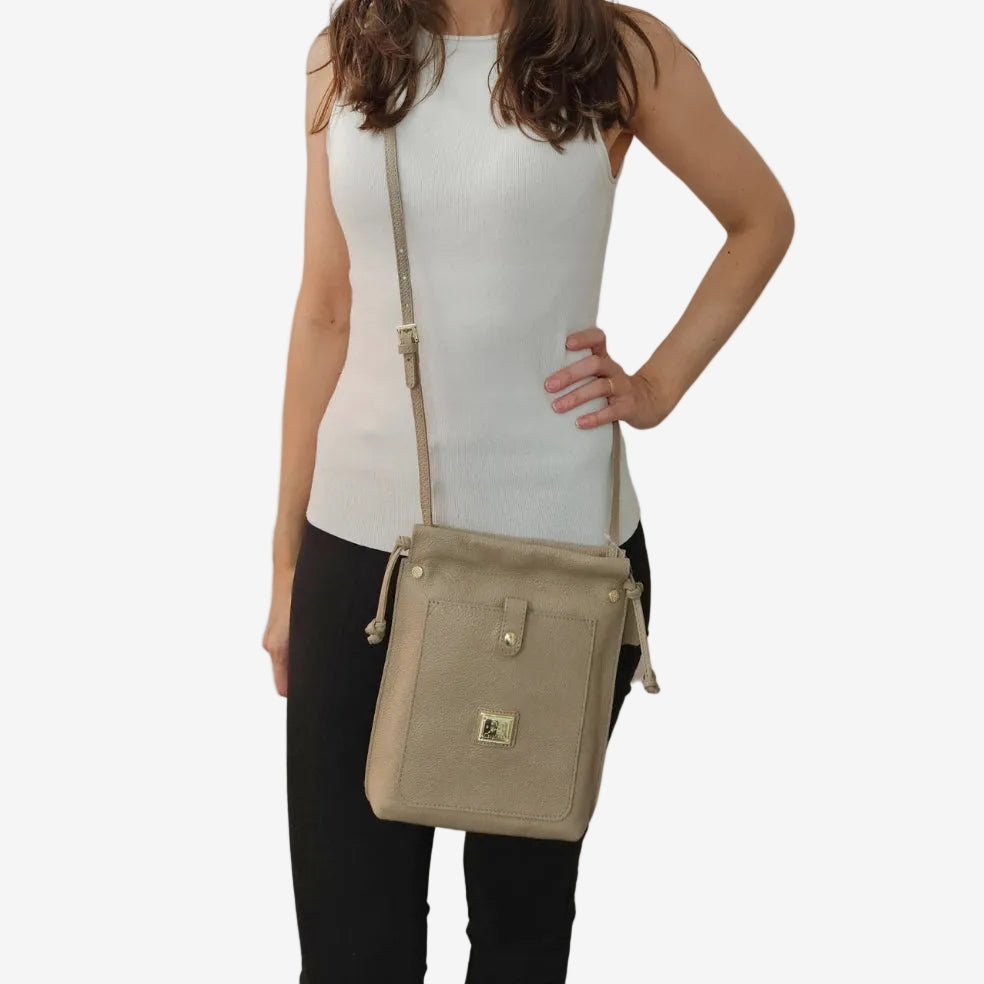 Cavalinho Muse Small Leather Crossbody Bag 18300563.31 #color_lightsand