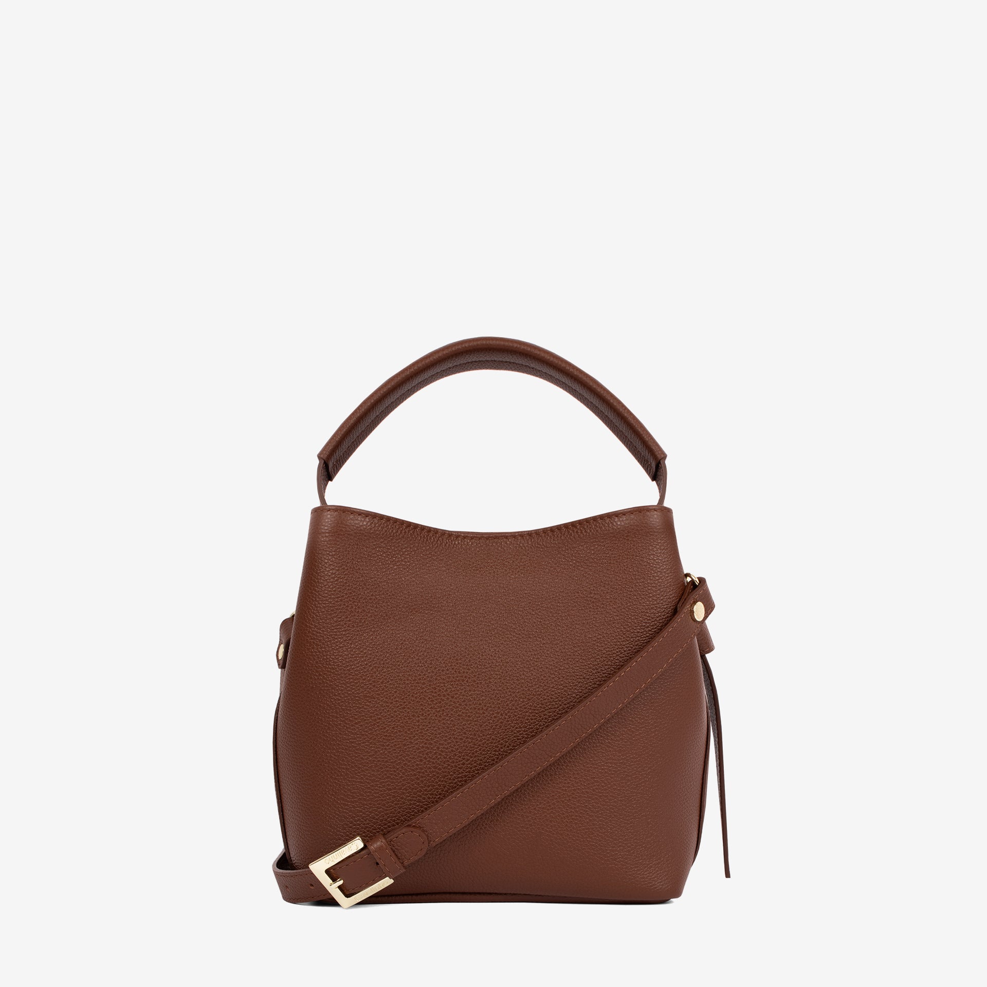 Cavalinho Muse Brown Leather Bucket Bag SKU 18300591.13 #color_saddlebrown