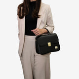 Cavalinho Muse Black Leather Handbag for Women with Gold Accents SKU 18300600.01 #color_black