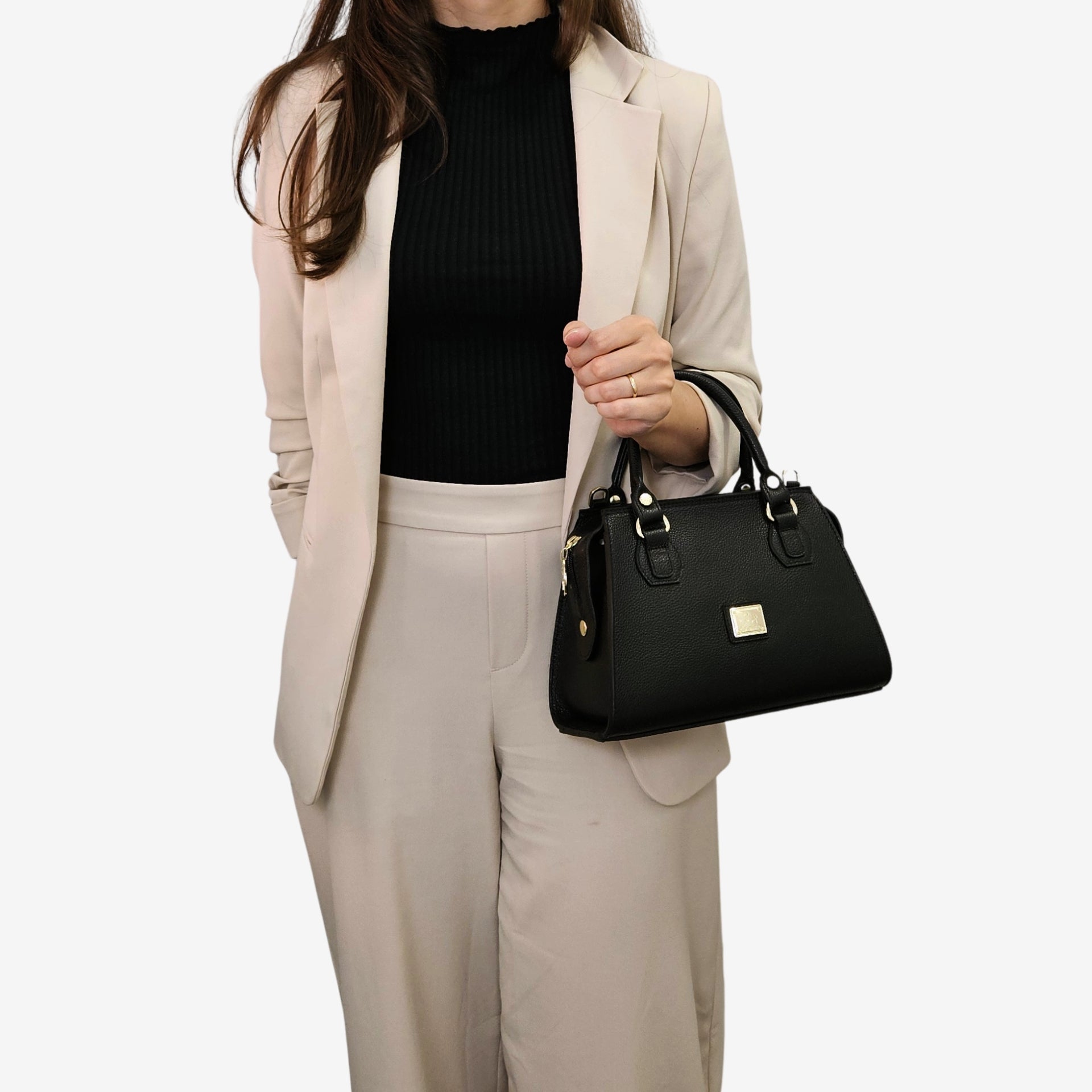 Cavalinho Muse Black Leather Designer Handbag SKU 18300602.01 #color_black