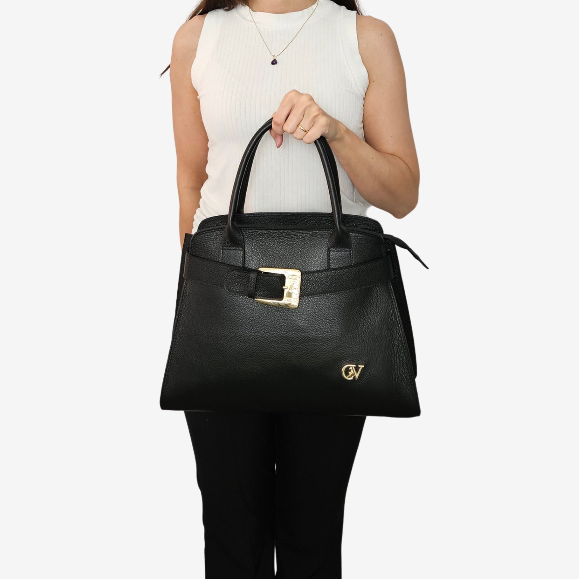Signature CV By Cavalinho Black Leather Handbag SKU 16260633.01 #color_black