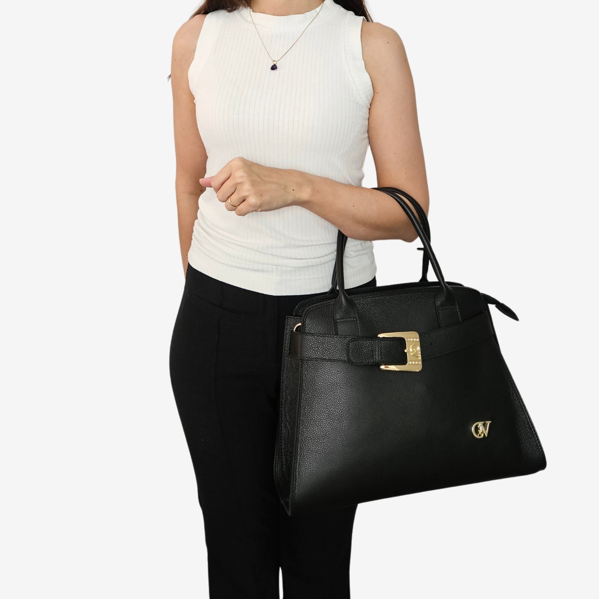 Signature CV By Cavalinho Black Leather Handbag SKU 16260633.01 #color_black