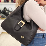 Cavalinho Muse Black Leather Slouchy Shoulder Bag SKU 18300634.01 #color_black