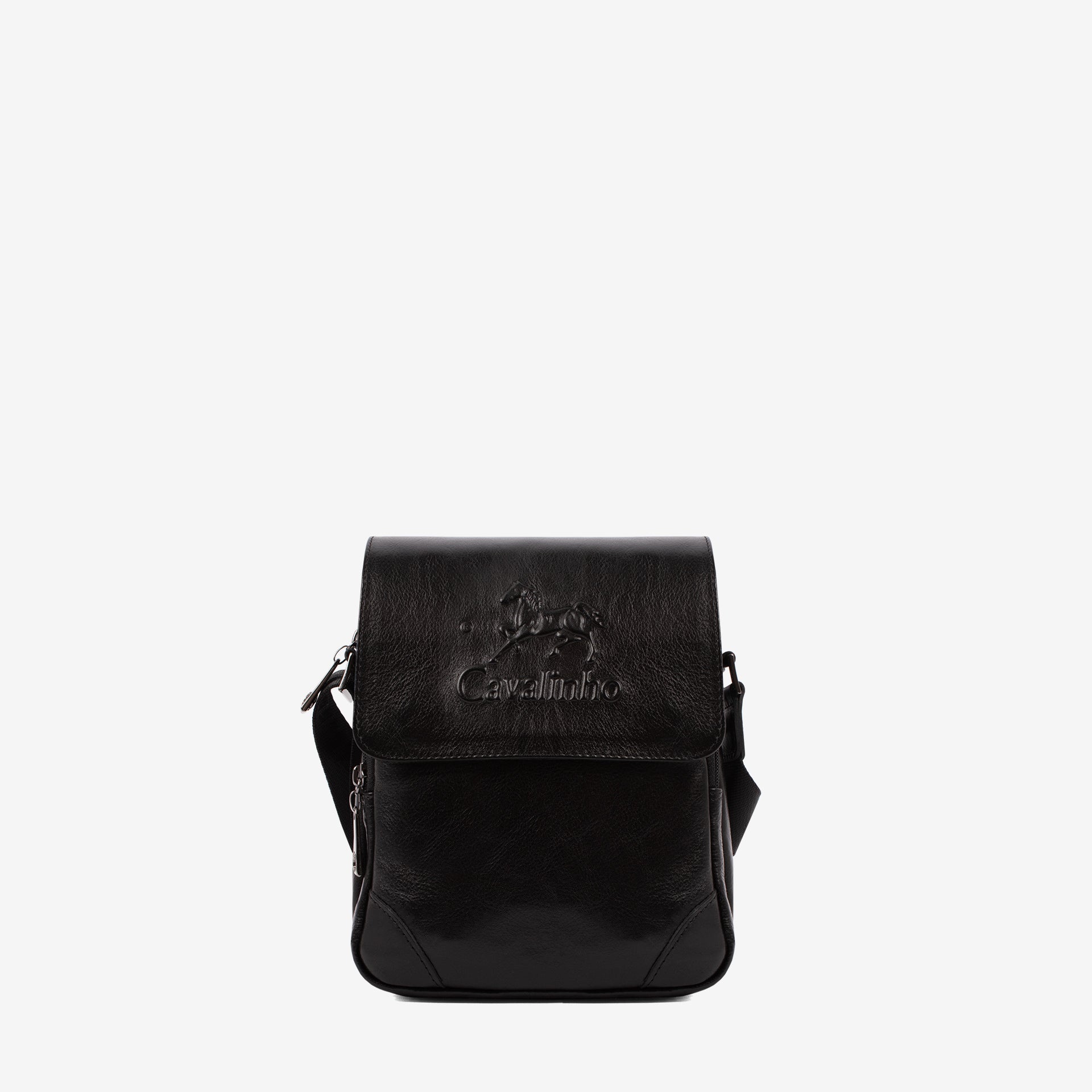 Cavalinho Gentleman Black Leather Traveler Crossbody Bag SKU 18320092.01 #color_black