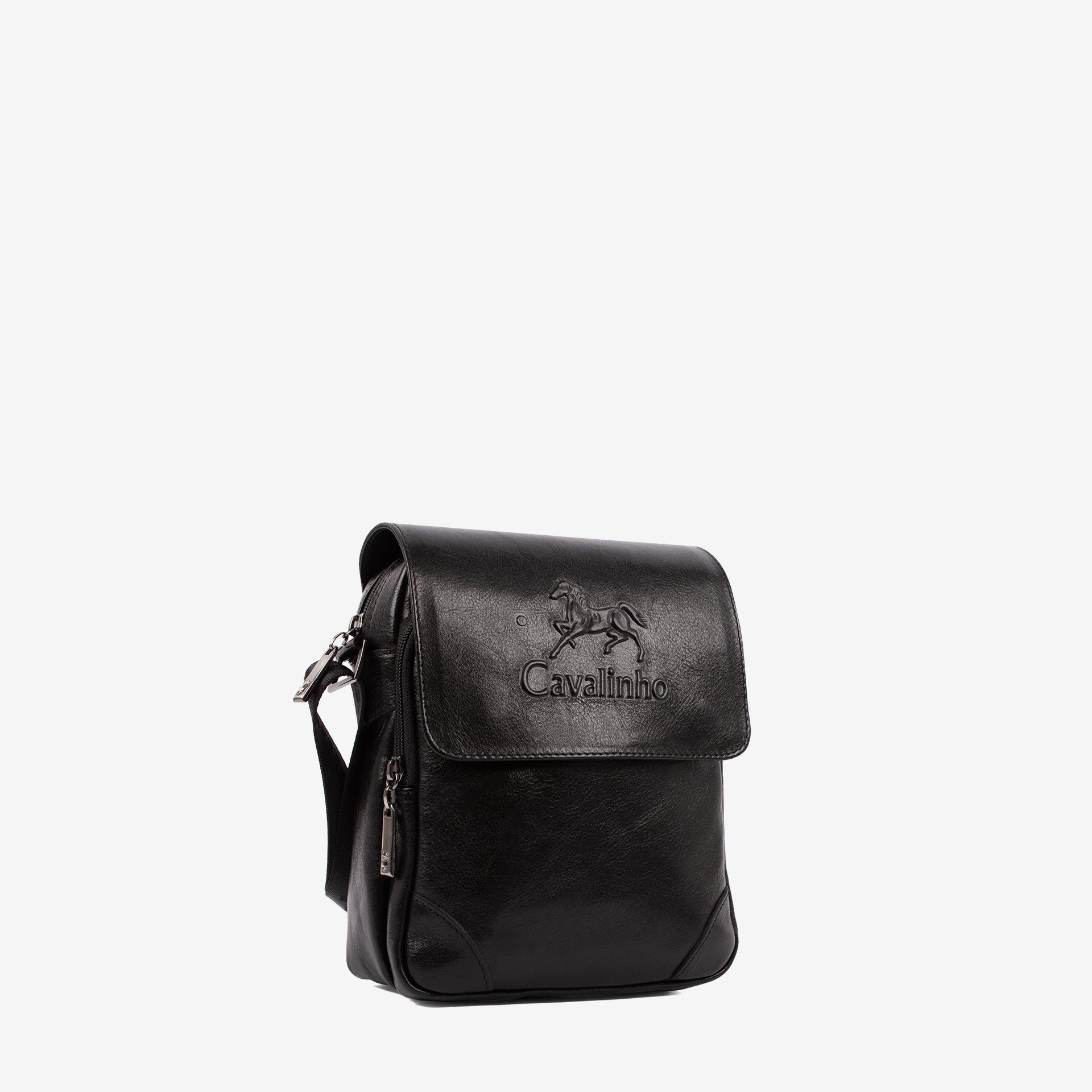 Cavalinho Gentleman Black Leather Traveler Crossbody Bag SKU 18320092.01 #color_black