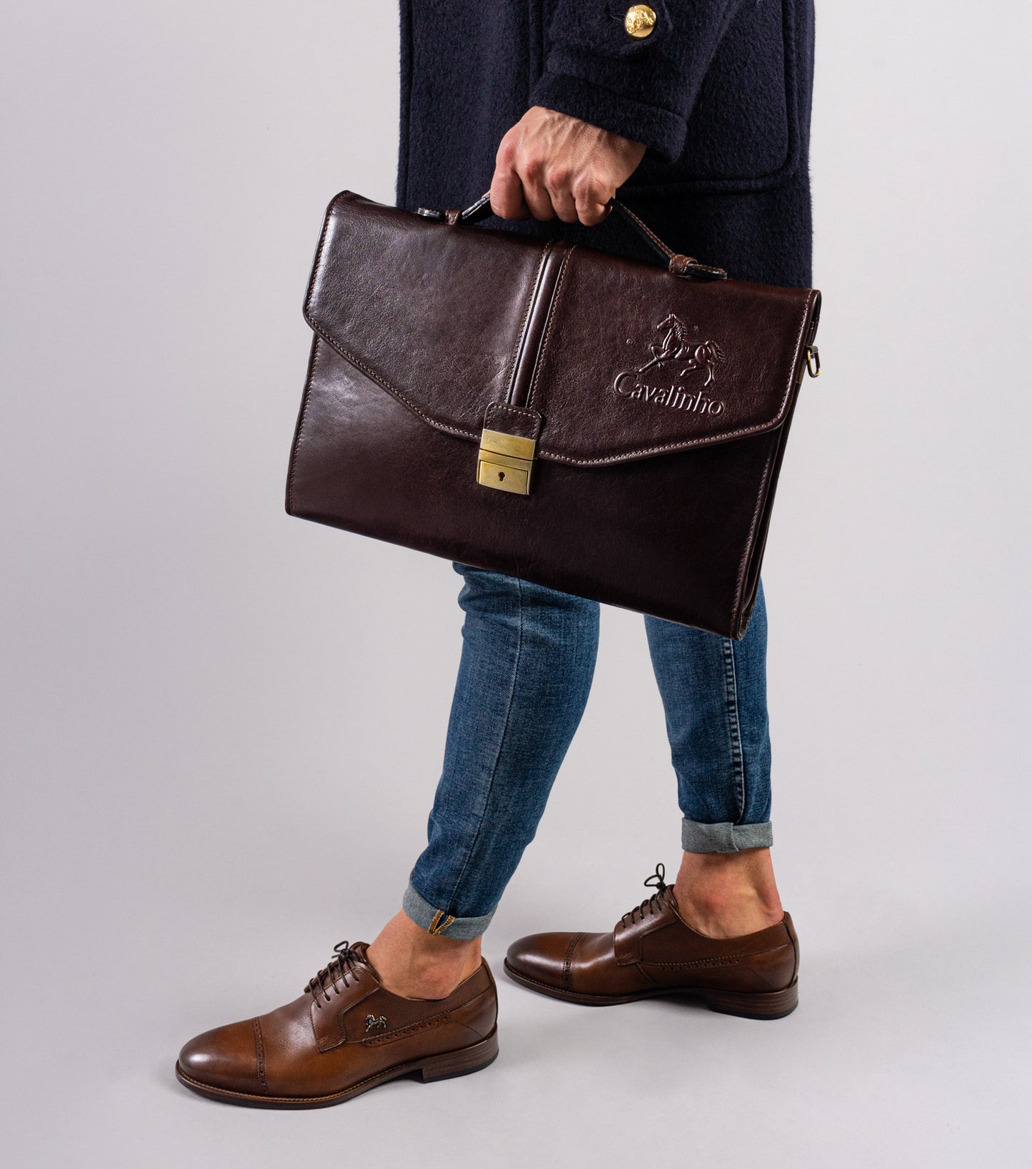 Cavalinho Leather Briefcase - Brown - 18320172.02_LifeStyle