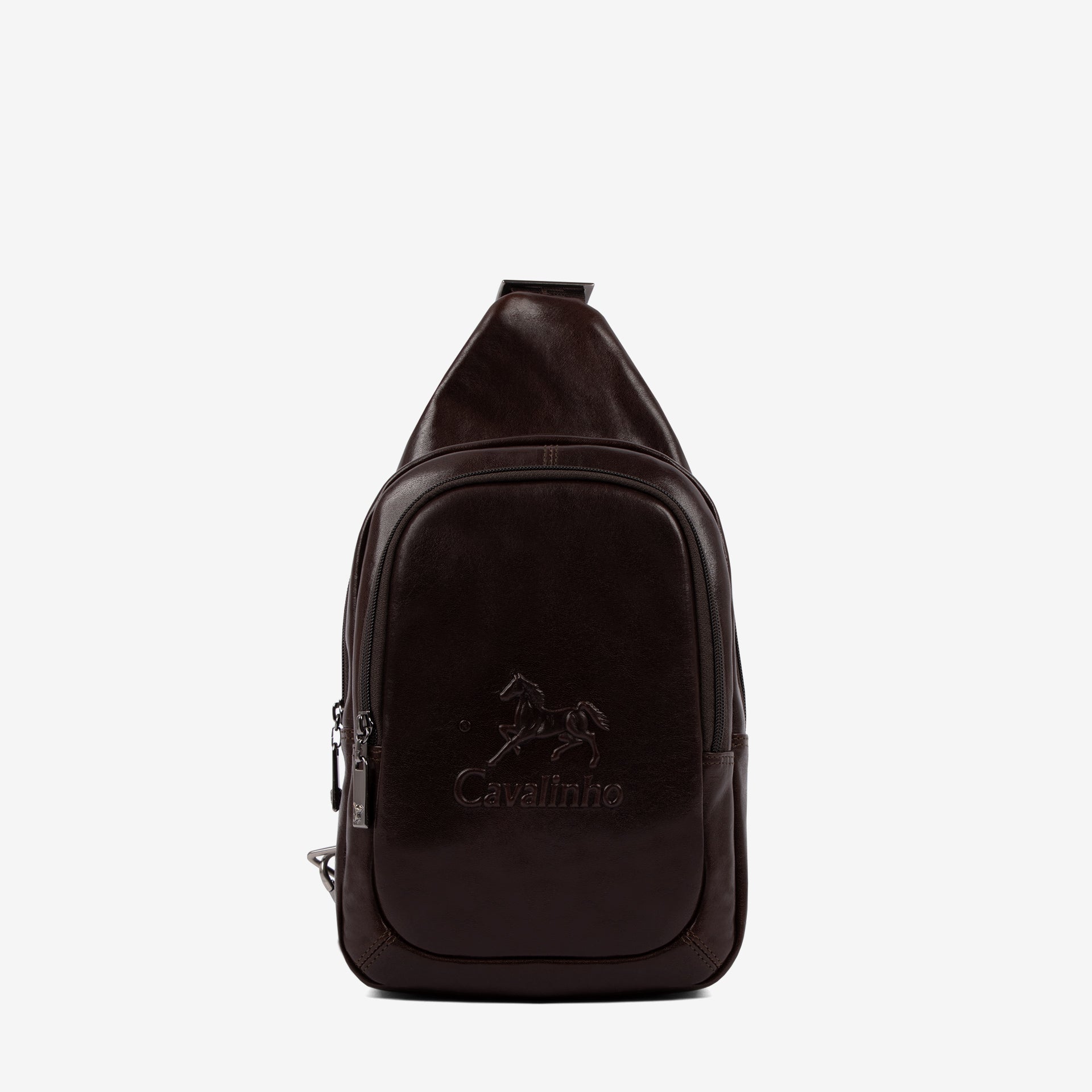 Gentleman Brown Leather Sling Bag SKU 18320416.02 #color_brown